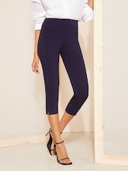 Friends Like These Navy Blue Cropped Comfort Scultping Stretch Trousers - Image 1 of 4