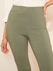 Friends Like These Khaki Green Cropped Comfort Scultping Stretch Trousers - Image 2 of 4