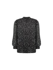 Live Unlimited Spot Ruffle Shoulder Black Blouse - Image 5 of 5