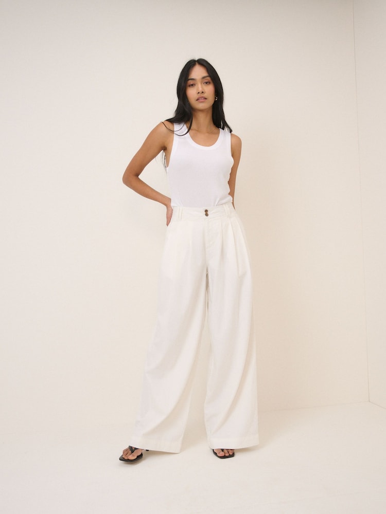 Nobodys Child White Archie Trousers - Image 1 of 5