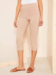 Friends Like These Cream Cropped Comfort Scultping Stretch Trousers - Image 3 of 4