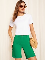 Grün - Friends Like These Sculpt and Shape Jersey-Shorts mit Aufschlag - Bild 2 von 4