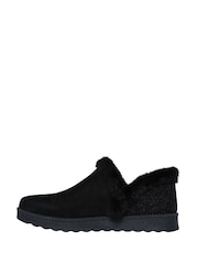 Skechers Black Faux Fur Slip-On Slipper Booties - Image 2 of 4