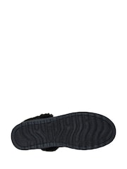 Skechers Black Faux Fur Slip-On Slipper Booties - Image 4 of 4