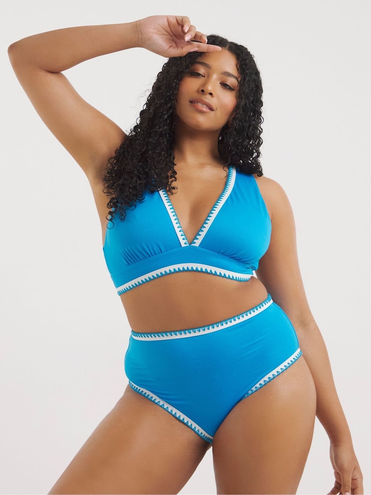Figleaves Blue Frida High Waist Bikini Briefs - Image 3 of 4