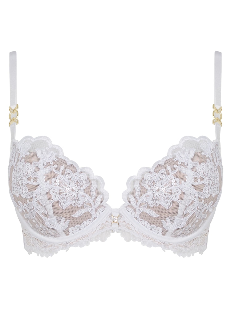 Ann Summers White The Icon Sequin Plunge Bra - Image 4 of 4