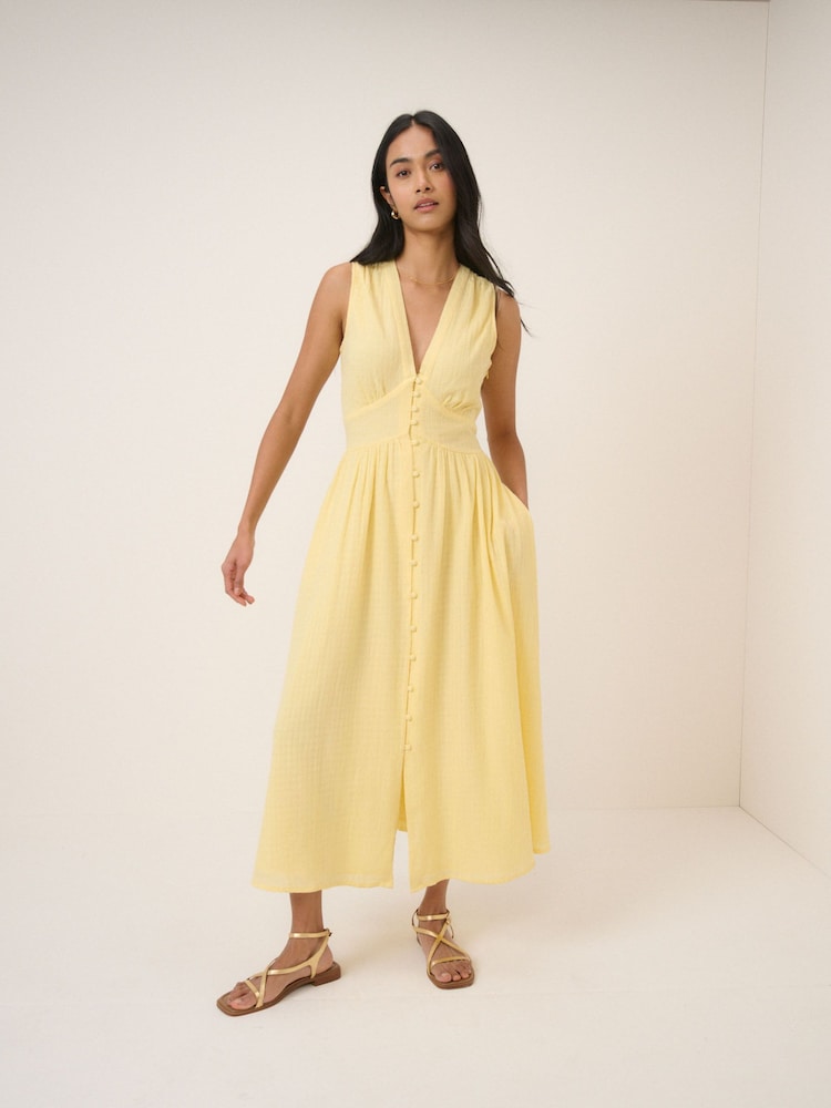 Nobodys Child Yellow Sleeveless Starlight Midi Dress - Image 1 of 5