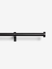 Black Stud Finial Fixed Length 19mm Curtain Pole Kit - Image 1 of 4
