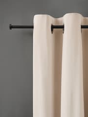 Black Stud Finial Fixed Length 19mm Curtain Pole Kit - Image 2 of 4