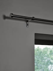 Black Stud Finial Fixed Length 19mm Curtain Pole Kit - Image 3 of 4