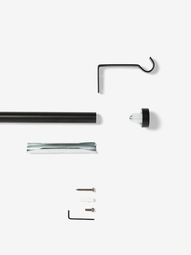 Black Stud Finial Fixed Length 19mm Curtain Pole Kit - Image 4 of 4