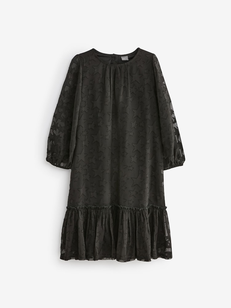 Black Star Jacquard Dress - Image 1 of 1