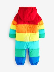 Little Bird by Jools Oliver Multi Rainbow Striped Shower Resistant Snowsuit - Image 2 of 5