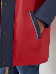 FatFace Blue Rubberised Waterproof Jacket - Image 4 of 5