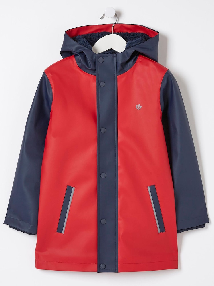 FatFace Blue Rubberised Waterproof Jacket - Image 5 of 5