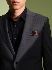Charcoal Grey Skinny Check Suit Jacket - Image 4 of 11