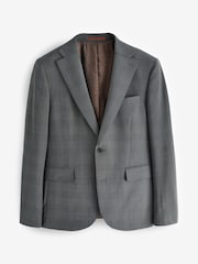 Charcoal Grey Skinny Check Suit Jacket - Image 7 of 11