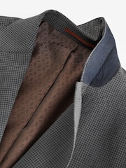 Charcoal Grey Skinny Check Suit Jacket - Image 9 of 11