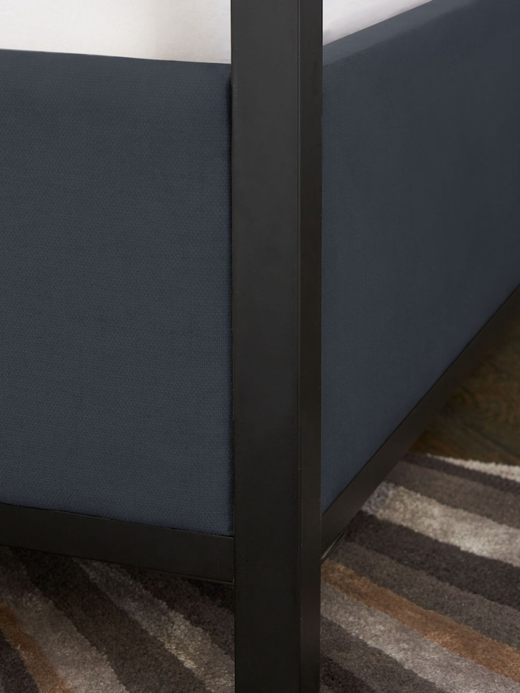 Black and Opulent Velvet Charcoal Langdon Metal 4 Poster Collection Luxe Bed Frame - Image 9 of 9