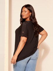 Curves Like These Black Turn Back Sleeve Tunic - Image 4 of 4