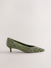Green Forever Comfort® Embellished Kitten Heels - Image 1 of 11