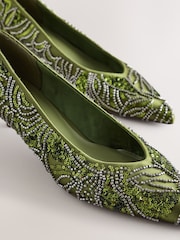 Green Forever Comfort® Embellished Kitten Heels - Image 11 of 11
