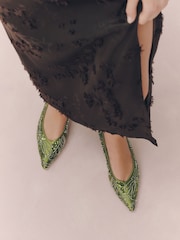 Green Forever Comfort® Embellished Kitten Heels - Image 3 of 11