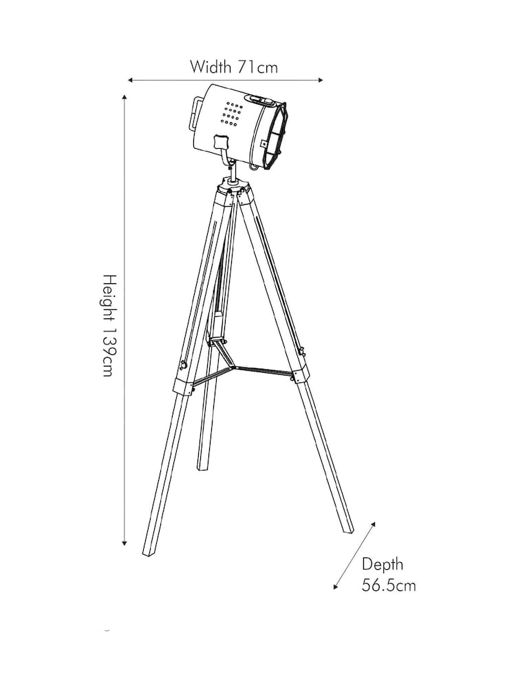 Pacific White Wash And Silver Metal Capstan Tripod Floor Lamp - Image 3 of 3