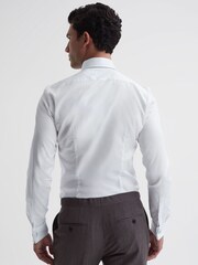Reiss White Premote Slim Fit Cotton Cutaway Collar Shirt - Image 4 of 7