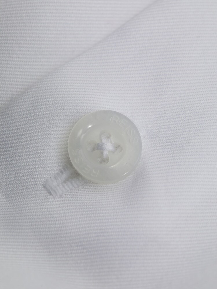Reiss White Premote Slim Fit Cotton Cutaway Collar Shirt - Image 7 of 7