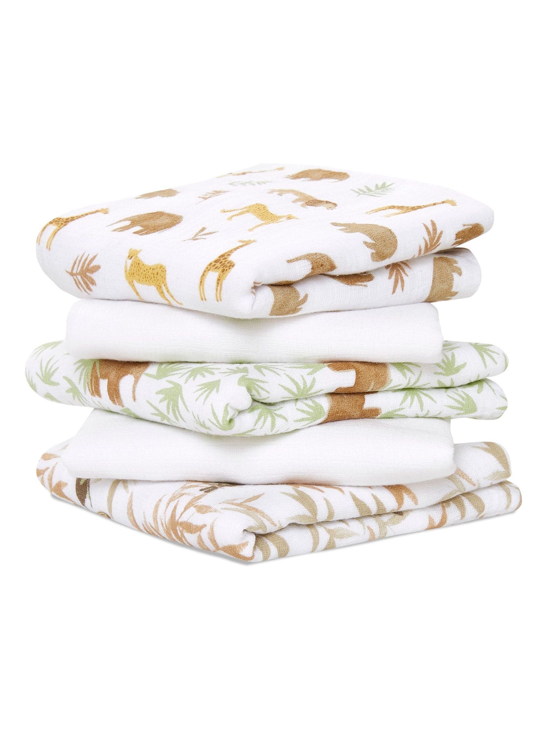 aden + anais Animal Essentials Muslin Squares 5 Pack view 1