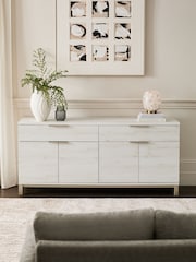 White Bronx Oak Effect Extra Large Sideboard - Image 2 of 11