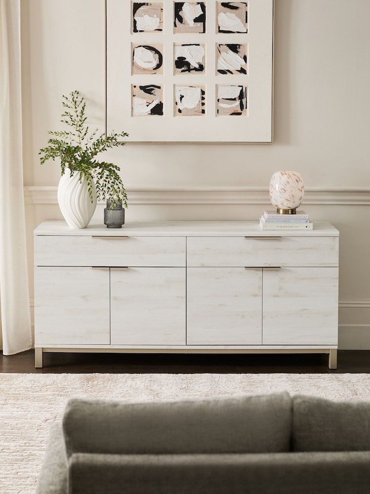 White Bronx Oak Effect Extra Large Sideboard - Image 2 of 11