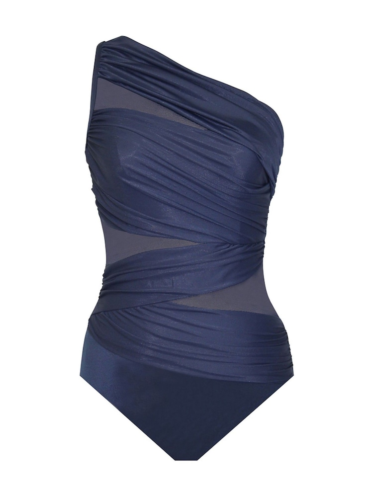 Miraclesuit Purple Tummy Control Network Jena Swimsuit - Image 5 of 5