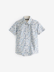 Blue 100% Cotton Short Sleeve All-Over Print Shirt (3-12yrs) - Image 1 of 4