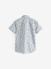 Blue 100% Cotton Short Sleeve All-Over Print Shirt (3-12yrs) - Image 2 of 4