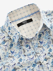 Blue 100% Cotton Short Sleeve All-Over Print Shirt (3-12yrs) - Image 3 of 4