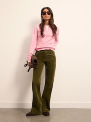 BHOEM Pink Fine Knit Polo Jumper with Jersey Contrasted Layer - Image 3 of 4