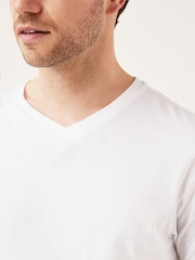 White Regular Fit Essential V-Neck T-Shirt - Image 2 of 3