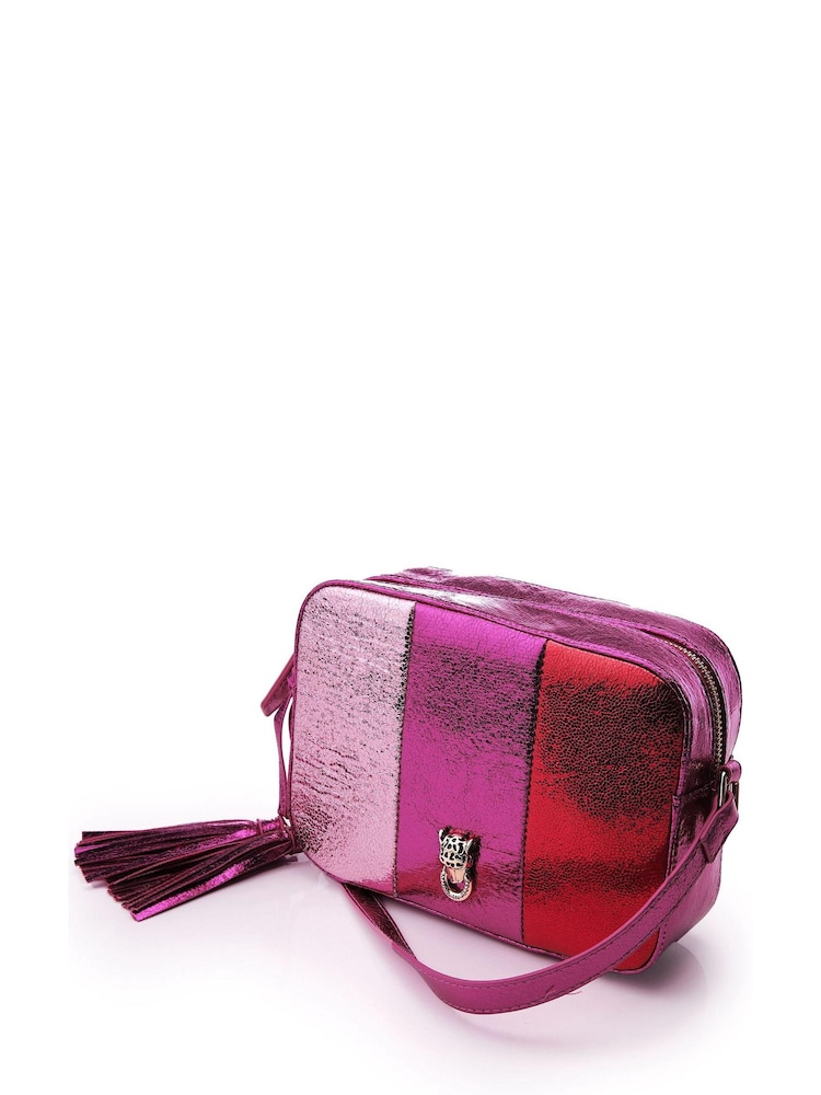Moda in Pelle Pink Multi Panel Camera Bag - Image 2 of 3 Moda in Pelle Pink Multi Panel Camera Bag - Image 2 of 3