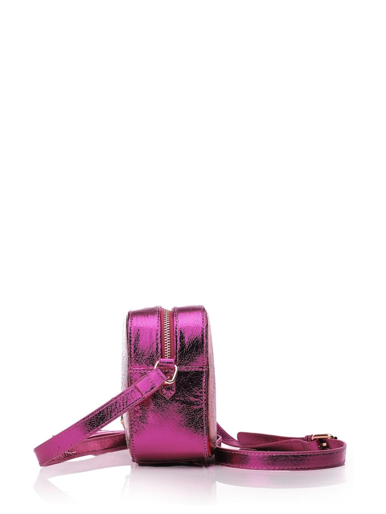 Moda in Pelle Pink Multi Panel Camera Bag - Image 3 of 3 Moda in Pelle Pink Multi Panel Camera Bag - Image 3 of 3