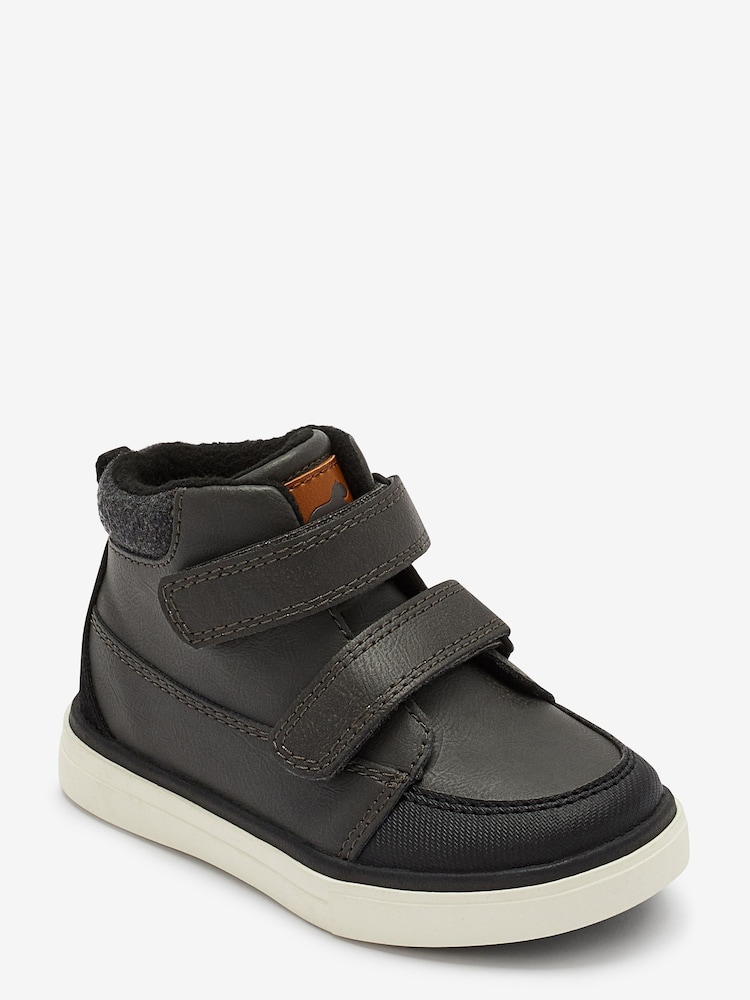 Black Wide Fit (G) Warm Lined Touch Fastening Boots - Image 2 of 4