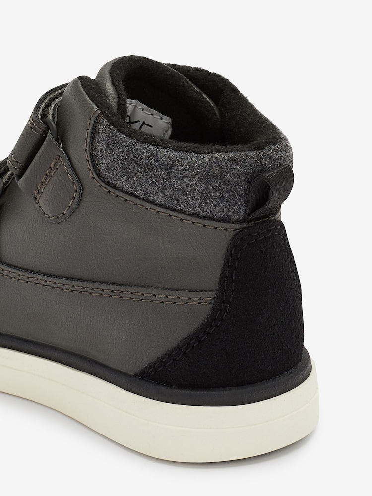 Black Wide Fit (G) Warm Lined Touch Fastening Boots - Image 4 of 4