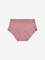 Schwarz/Grau/Creme/Rosa/Bedruckt - Slips aus Baumwolle und Spitze 4er-Pack - Bild 6 von 8