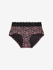 Schwarz/Grau/Creme/Rosa/Bedruckt - Slips aus Baumwolle und Spitze 4er-Pack - Bild 8 von 8