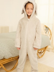 Cream Bunny 3D Teddy Fleece Borg All-In-One (12mths-16yrs) - Image 1 of 8