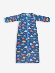 JoJo Maman Bébé Navy Blue Dinosaur 3.5 Tog Toddler Sleeping Bag - Image 1 of 3