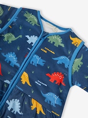 JoJo Maman Bébé Navy Blue Dinosaur 3.5 Tog Toddler Sleeping Bag - Image 2 of 3