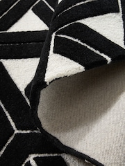 Black/White Geometric Rug - Image 6 of 7