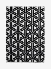 Black/White Geometric Rug - Image 7 of 7